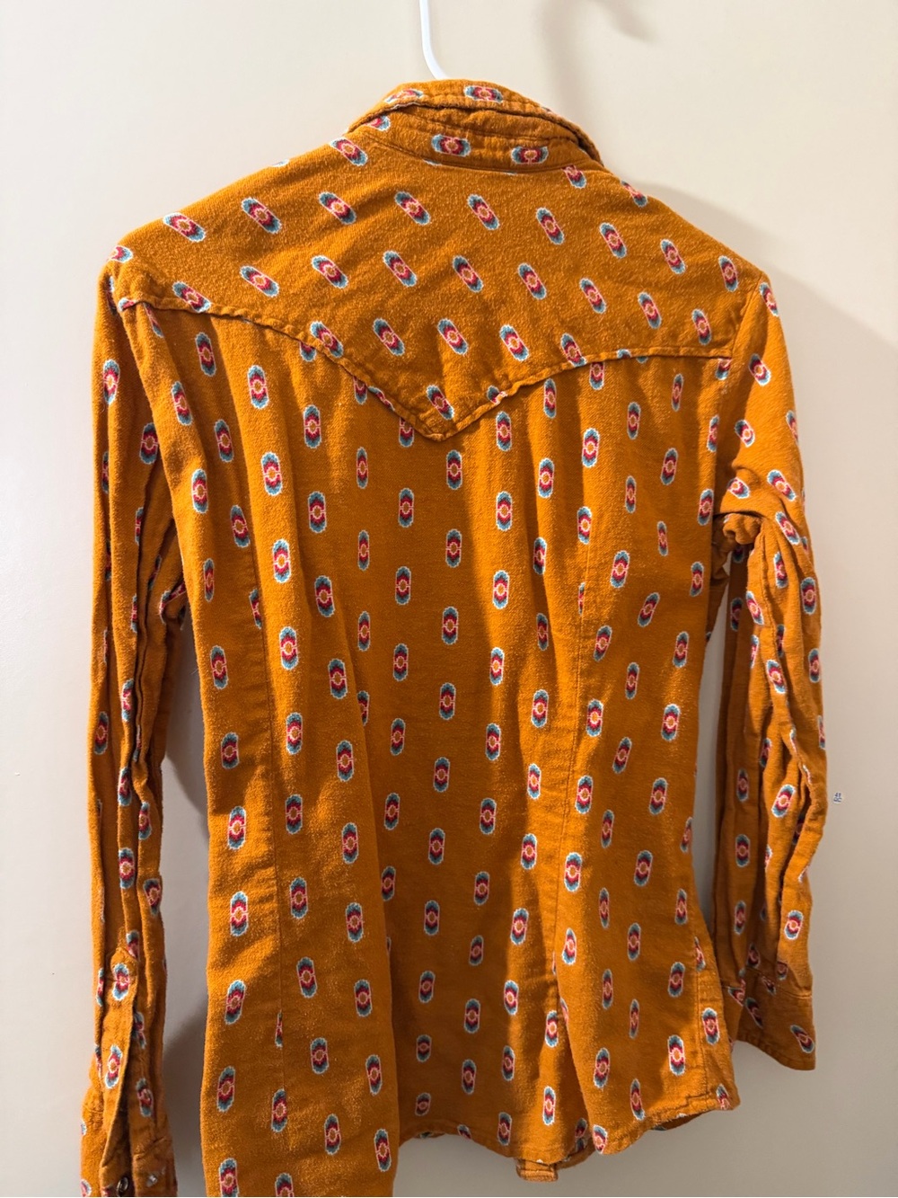 Wrangler Rust Orange Patterned Button-Up Shirt - Picture 4 of 4